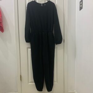 Wild Fable Black Open Back Fleece Jumpsuit